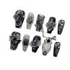 Elegant Dark Black Pointed Faux Nails with Fringe and Heavy Detailing, European/American Style, Medium-Length, Handmade, Beautiful and Wearable.