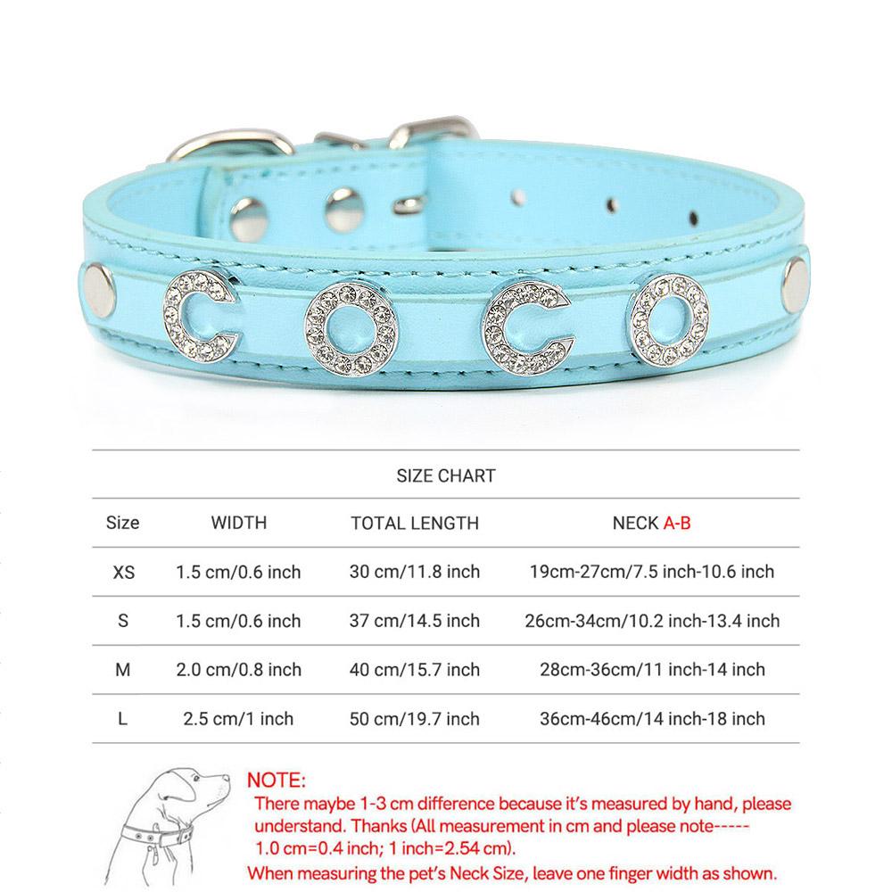 Bling Rhinestone Puppy Dog Collars Personalized Small Dogs Cat Chihuahua Collar Custom Necklace Free Name Charms Pet Accessories