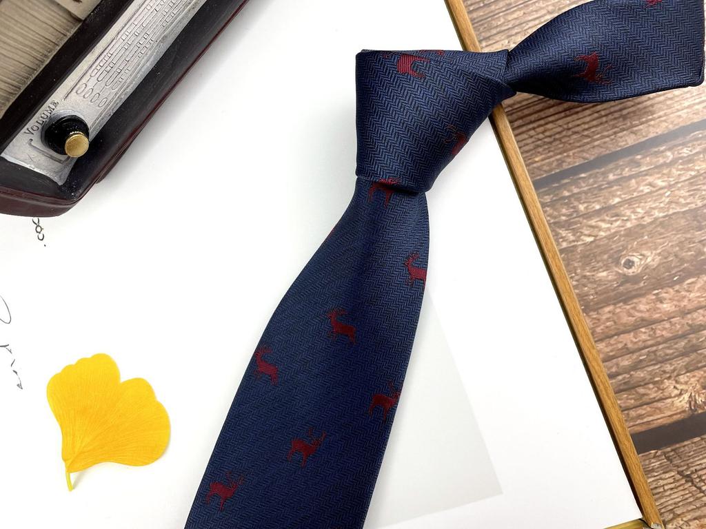 Men'S Retro Tie Dark Red Pattern British 8Cm High-End Formal Dress Casual, Professional Business Striped Wedding Tide