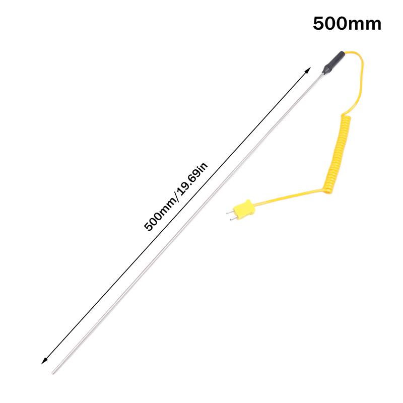 חיישן תרמי מסוג K בטמפרטורה של 50°C עד 1200°C - תקע 100/150/200/300/500 מ"מ עם בקר טמפרטורה בכבל חוט