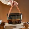 Premium Clear Tea Residue Bin with Handle Office Home Use Filtering Waste Water Container for Tea Leaves