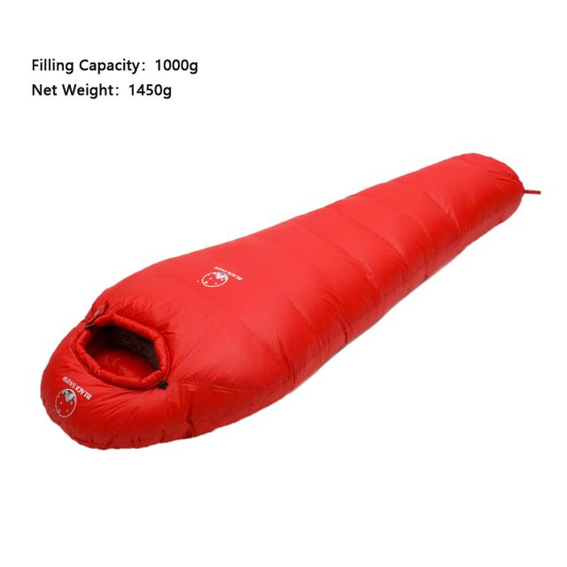 Schwarzer Schnee-Schlafsack für Outdoor-Camping, sehr warm, mit Daunen gefüllt, Mumienschlafsack für Erwachsene, Jahreszeiten, Camping, Reisen, Schlafsack
