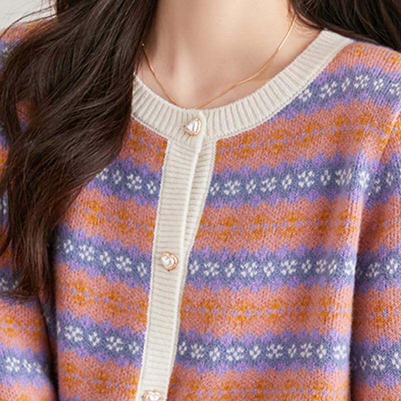 Women's Vintage Embroidered 100% Wool Knitted Cardigan