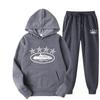 Tuta Sportiva con Cappuccio Oversize Foderata in Pile Misto Cotone per Uomo Donna Streetwear Outfit Invernale Casual Hip Hop