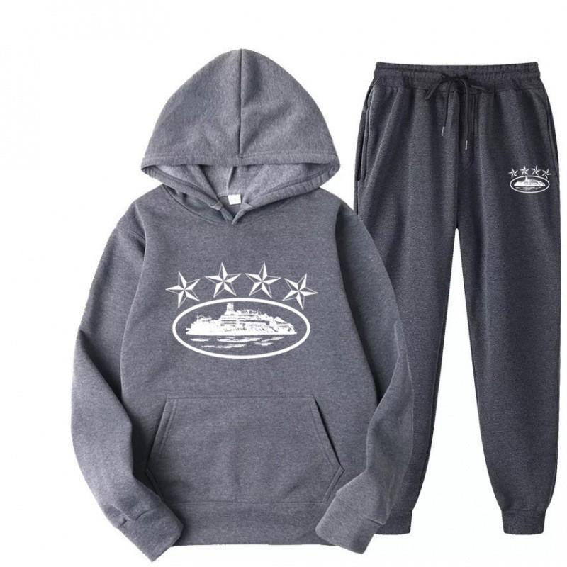 Tuta Sportiva con Cappuccio Oversize Foderata in Pile Misto Cotone per Uomo Donna Streetwear Outfit Invernale Casual Hip Hop