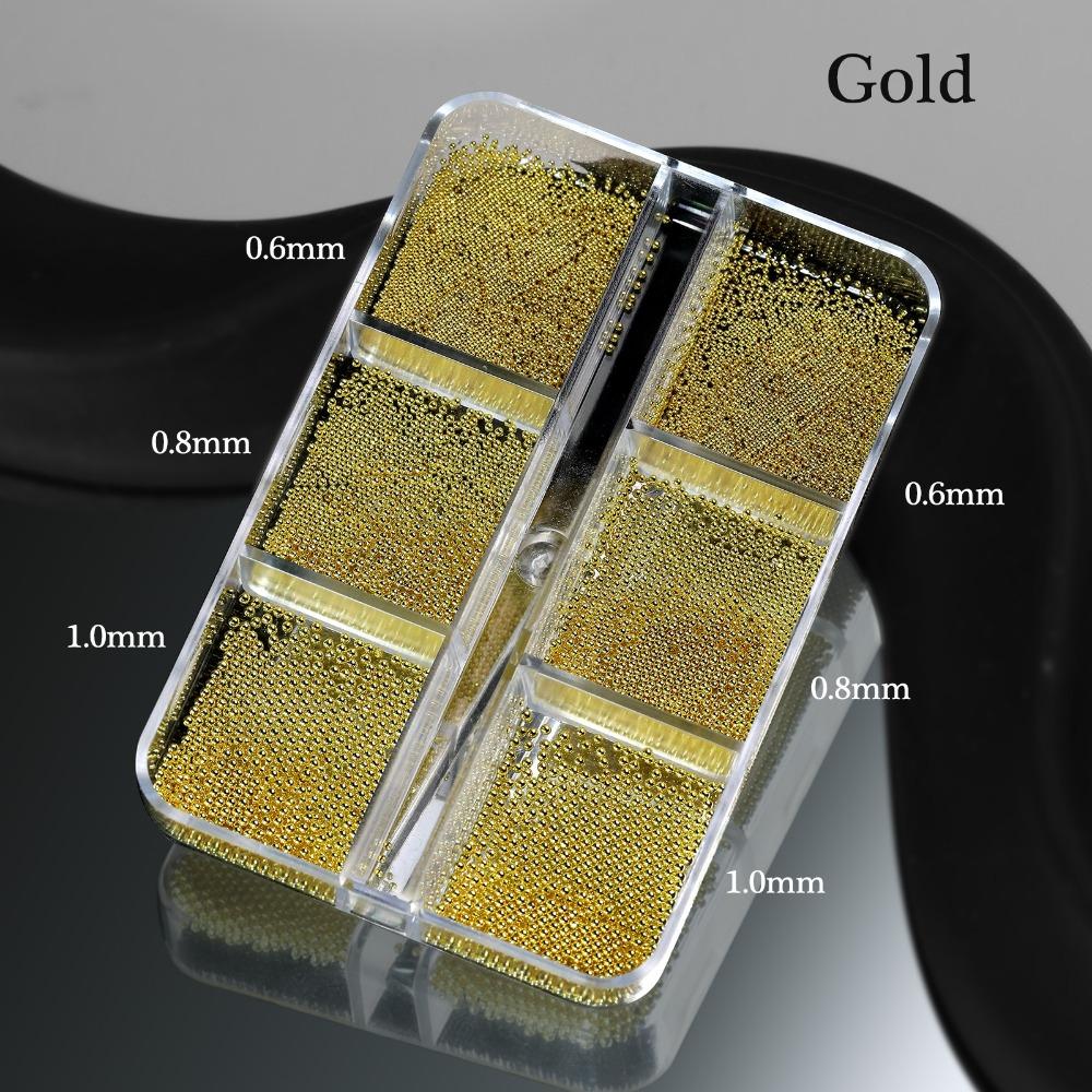 Gold Silver Caviar Beads Nail Art Decorations Mini Caviar Beads Nail Beads DIY Nail Art Jewelry