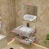 Modern Minimalist Sintered Stone Washbasin Set with Seamless Ceramic Sink, Bathroom Cabinet, and Mirror Storage Cabinet