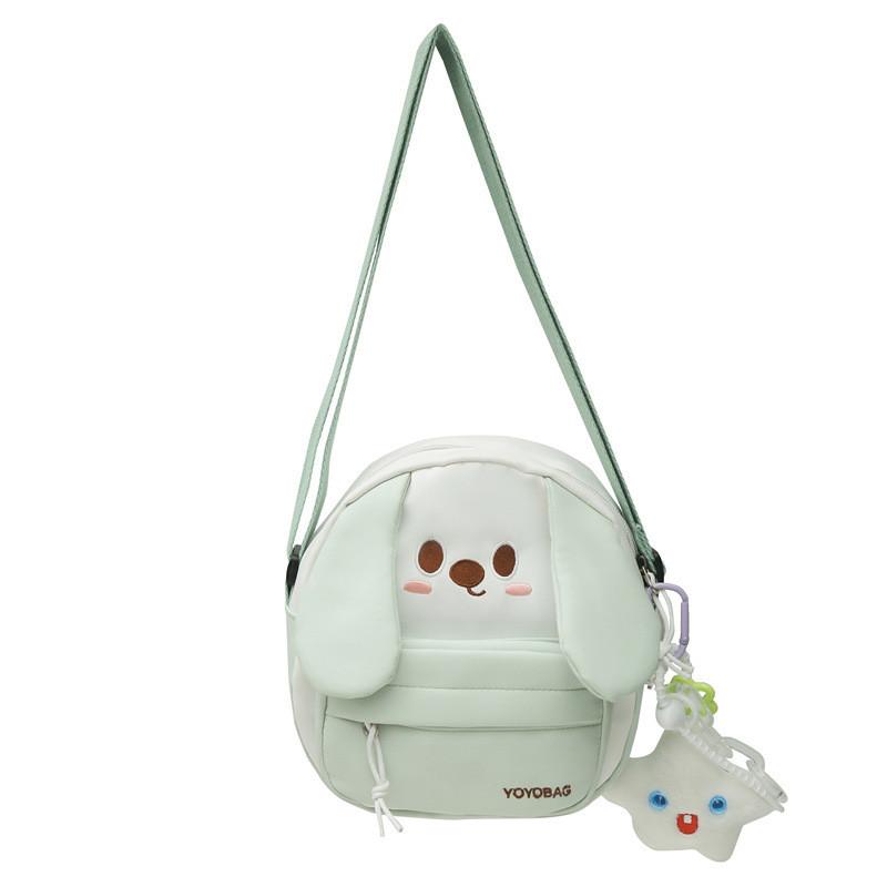 Ears Big Dog Nylon One Single Shoulder Crossbody Bag With Plush Pendant Star