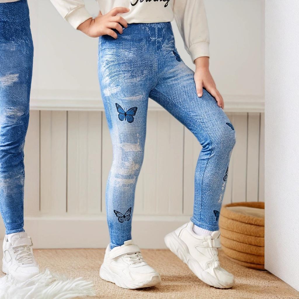 Girls Spring Fall Skinny Fit Leggings - Kids Slim