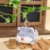 Snow Leopard Earphone Case & Plush Backpack Charm Set: Quirky Duck & Cute Cow Keychain