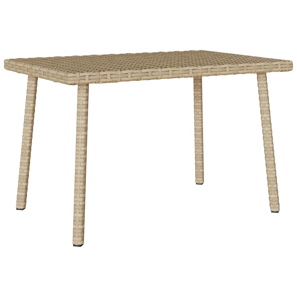 Garden Coffee Table Rectangular Beige 60 X 40 X 37 Cm Poly Rattan