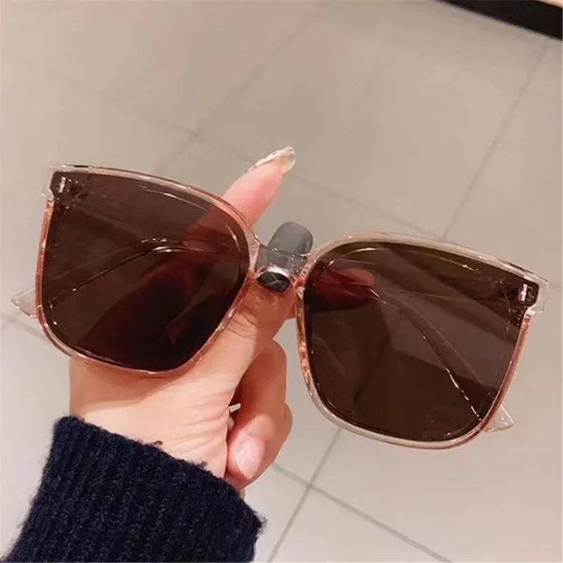 New Luxury Leopard Gradient Square Women Sunglasses  Personality Metal Frame Hollow Design Men Sunscreen Sun Glasses Uv400
