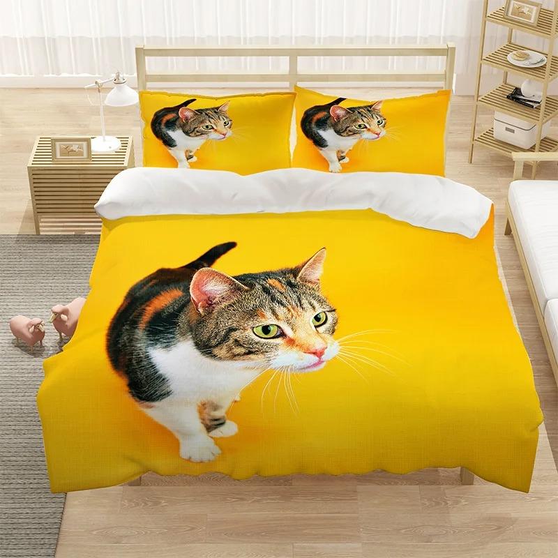 Cool Cat Bedding Set Animal Bed Linen Bedclothes Twin Full Single Size For Boys Girls Kids Cute  Astronaut Duvet Cover Sets