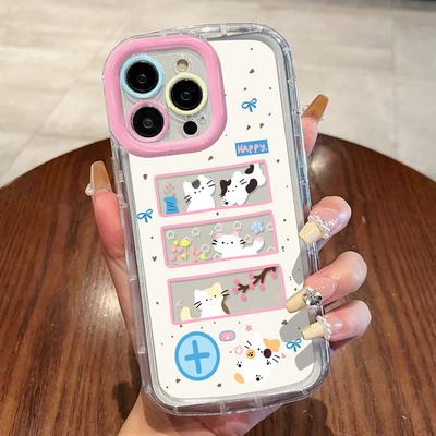 Cute Cat Phone Case For iPhone 16 Pro Case iPhone 13 11 15 12 14 Pro Max 7 8 16 Plus XR X XS SE  Soft Shockproof Cover Funda