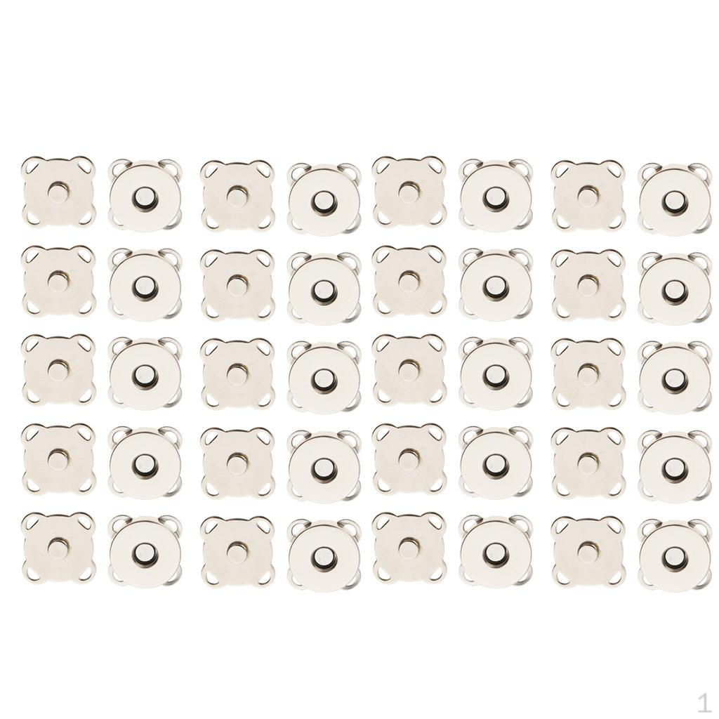 

20 Sets Sew In Magnetic Bag Clasps For Craft Clothing DIY 14 18mm White