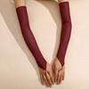 50cm Stretchy Hook Finger Gloves Solid  Retro Sheer Mesh Gloves Long Fingerless Gloves  Bride