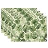 Tropical Green Palm Monstera Leaf Placemats, Fresh Botanical Pattern Table Mats, Decorative Dining Pad for Kitchen & Home Decor
