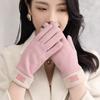 New Winter Women Keep Warm Touch Screen Fleece Thickened Not Bloated Cycling Driving Fashion Elegant Windproof Soft Gloves