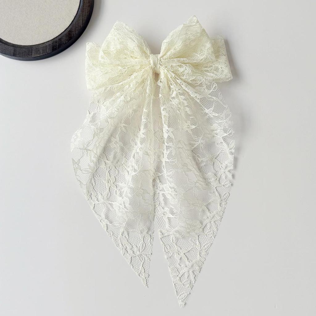 Accesorio para el Cabello Infantil con Lazo de Encaje Pinza para el Cabello Estilo Bosque Dulce Pinza para el Cabello Bordada con Malla de Cinta Elegante para Mujer