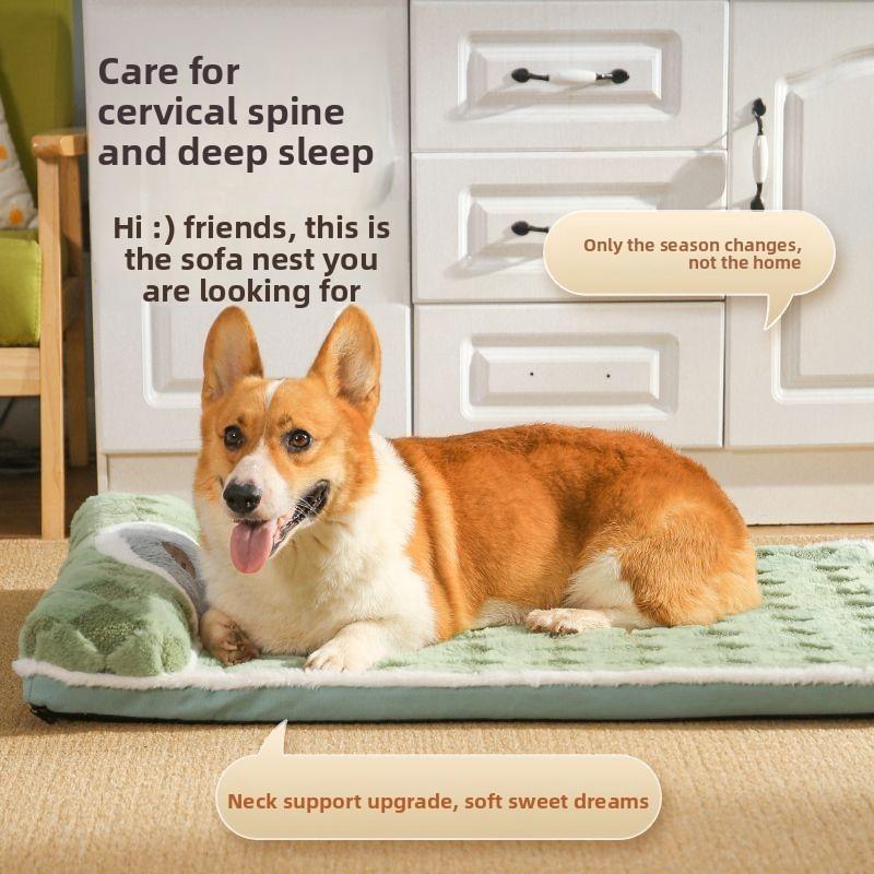 Sleeping Dog Mat Winter Warm Removable Washable Kennel Mattress Pet Supplies Large Dog Dog Bed
