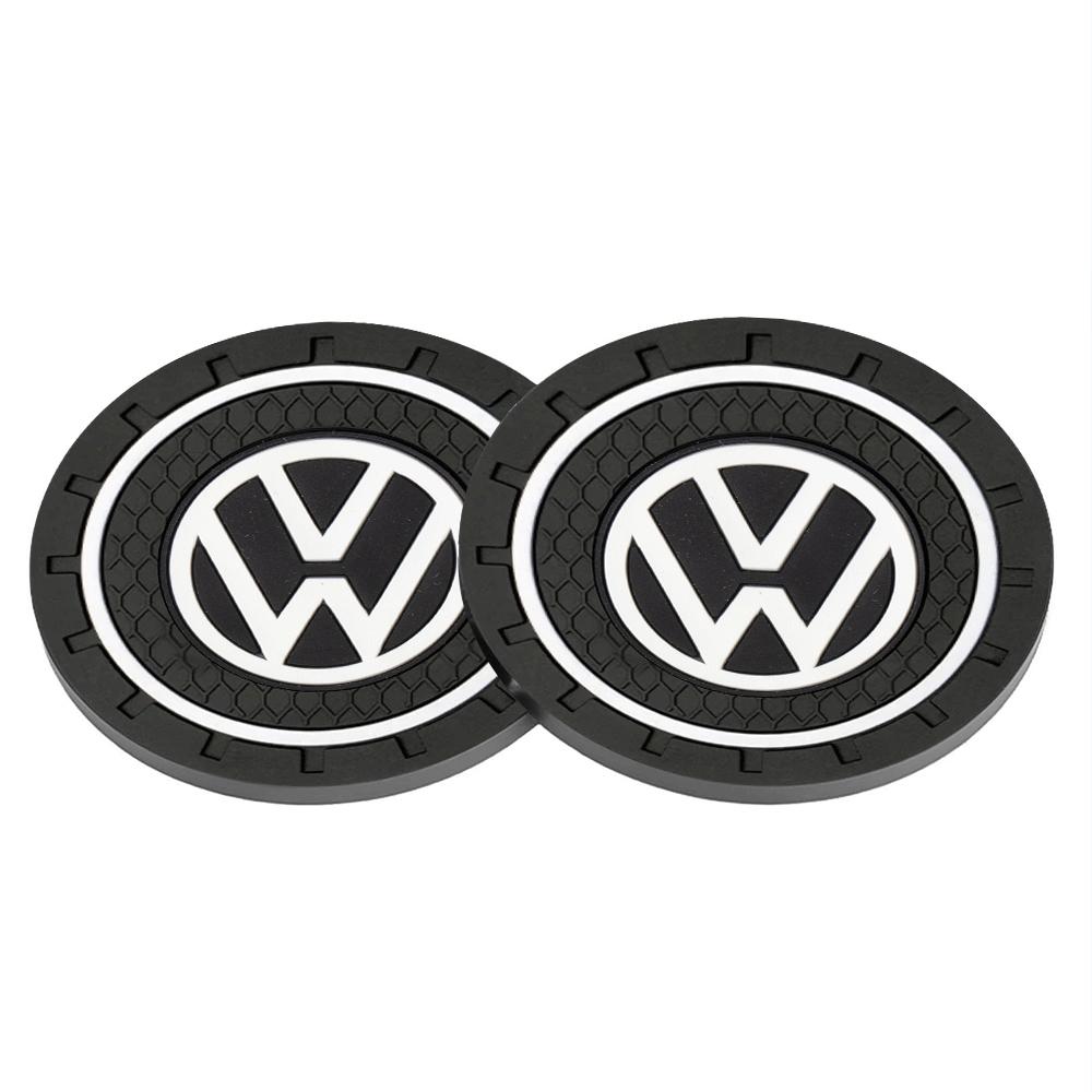 For VOLKSWAGEN VW 1/2Pcs Car Anti-Slip Silicone Coaster Auto Interior Water Cup Pads For Volkswagen Vw Tiguan Jetta Mk6 Scirocco