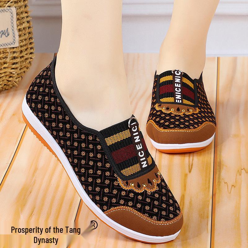 Women's Comfortable Slip-On Cloth Shoes - Spring & Fall Style for Middle-Aged & Elderly
