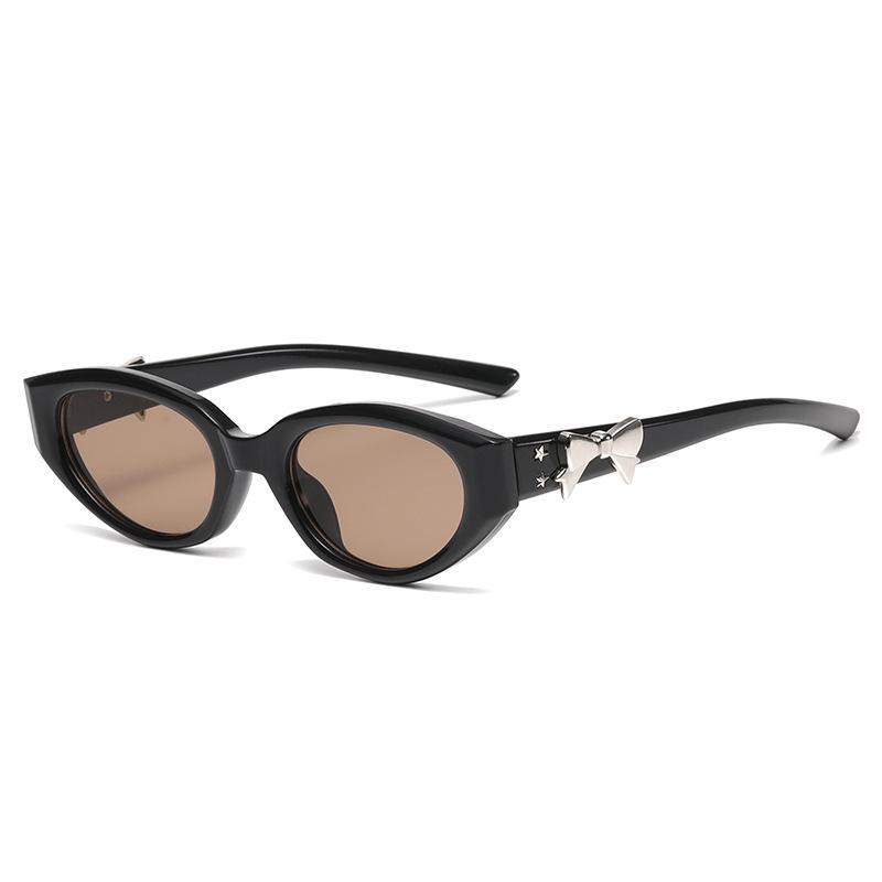 Fashion Cat Eye Sunglasses Women High Quality Uv400 Sunglass Retro Eyewear Bow Embellishment Brand Designer Sun Glasses