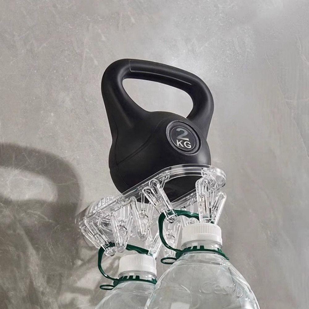 Wall Mounted Suction Cup Hanger with Multiple Clips Plastic Towel Hung Hook  for Balcony