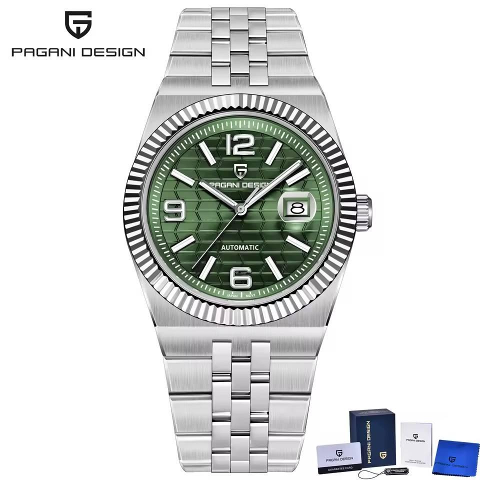 Pagani Design PD-YS027 Automatikuhr Herren Mechanische Armbanduhr Stahlarmband Wasserdicht Leuchtend Kalender Mechanische Armbanduhr