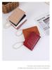 Women's Korean Style Short Wallet with Pearl Chain, Stone Texture, Card Slots, and Money Clip