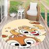 Cute Chip 'n' Dale print round floor mat, home rug decoration, cartoon welcome doormat, non-slip and stain-resistant.