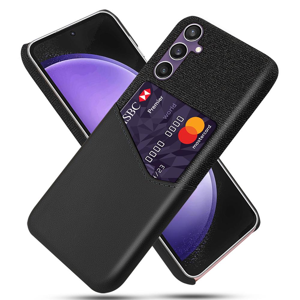 

For Samsung Galaxy S24 Case Cloth Texture Phone Cover PU+PC Phone Shell Black