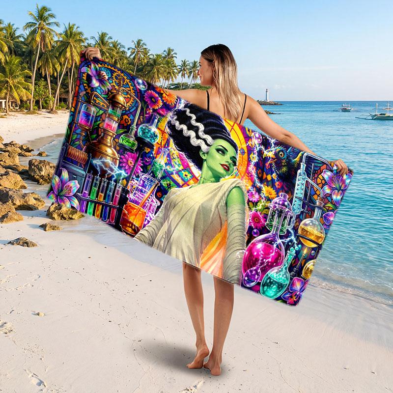Large Beach TowelBride of Frankenstein Soft Absorbent Towel Beach Bath Home Use
