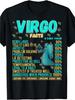Vintage Virgo Queen Zodiac Graphic T-Shirt for Men & - 100% Cotton Crew Neck Short Sleeve, Heat Tran