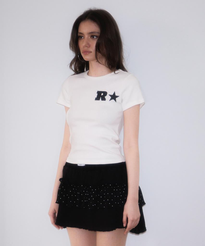 ROSEFRANTZ Cancan Frill Mini Skirt [Black]