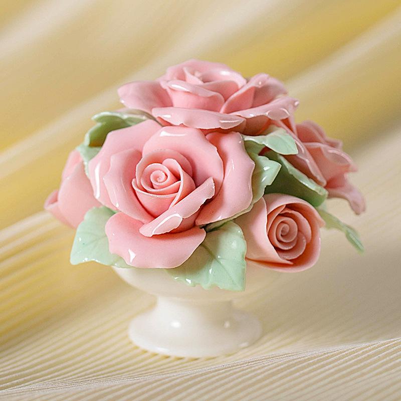 Keramik-Simulations-Blumenkorb-Ornamente Handgefertigte Mini-Blumenkörbe Kreative Kaffeetisch-Wohnzimmer-Tischdekorationen