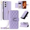 For Samsung Galaxy A25 5G (Global) (161.0 x 76.5 x 8.3mm) Crossbody Leather Case Wallet Stand Rhombus Mobile Cover