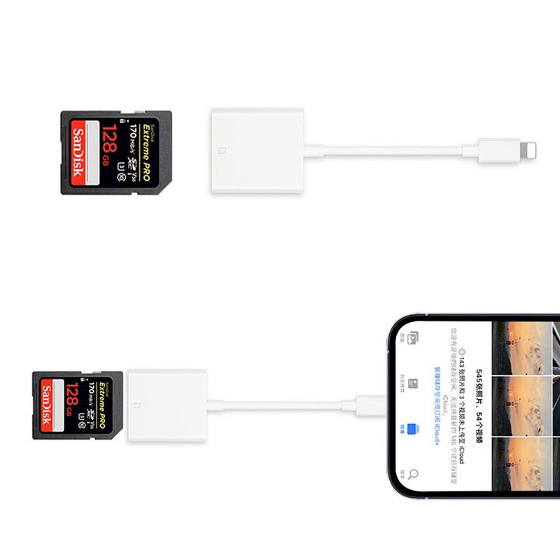 2 In 1 TF Card Reader Adapter For Phone Card Reader Data Converter Camera Photo Transmission Phone Accessories