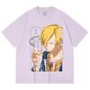 230 Gsm 100% Cotton One Piece V62 Sanji Print Unisex Heavy Cotton T Shirt