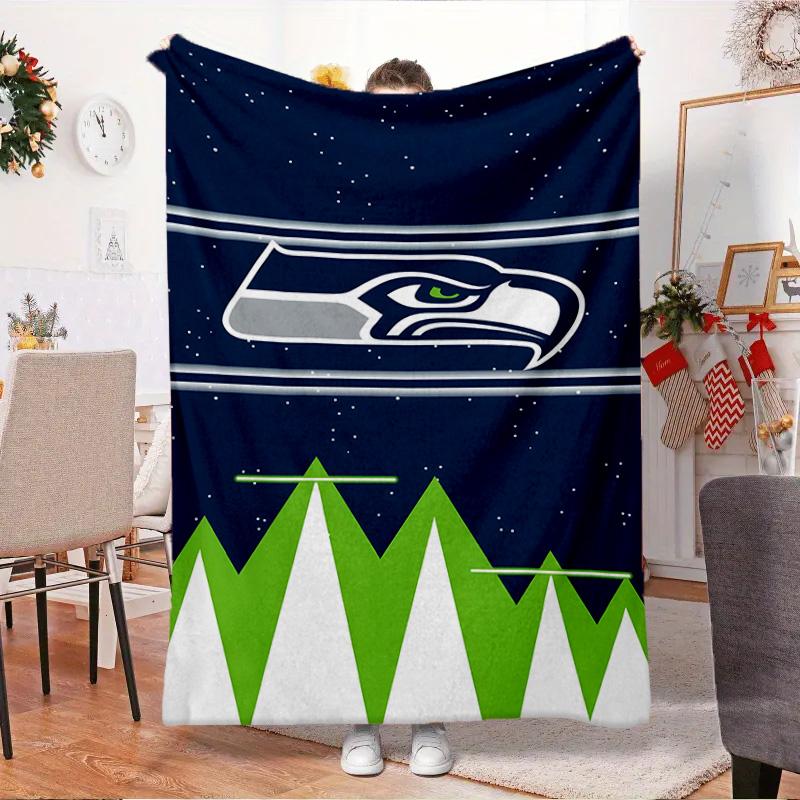 Seahawks Team Spirit Blanket Outdoor Flannel Blanket for Camping, Hiking, Garden Parties, Picnic Essentials,gift for Family and Friends