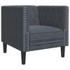 Vidaxl Fotel Chesterfield, Ciemnoszary, Tapicerowany Aksamitem