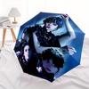 Wednesday Addams Automatic 3 Fold Umbrella Design, Cute Cartoon Pattern, Portable Outdoor Umbrella, Perfect, Holiday Gift .C097