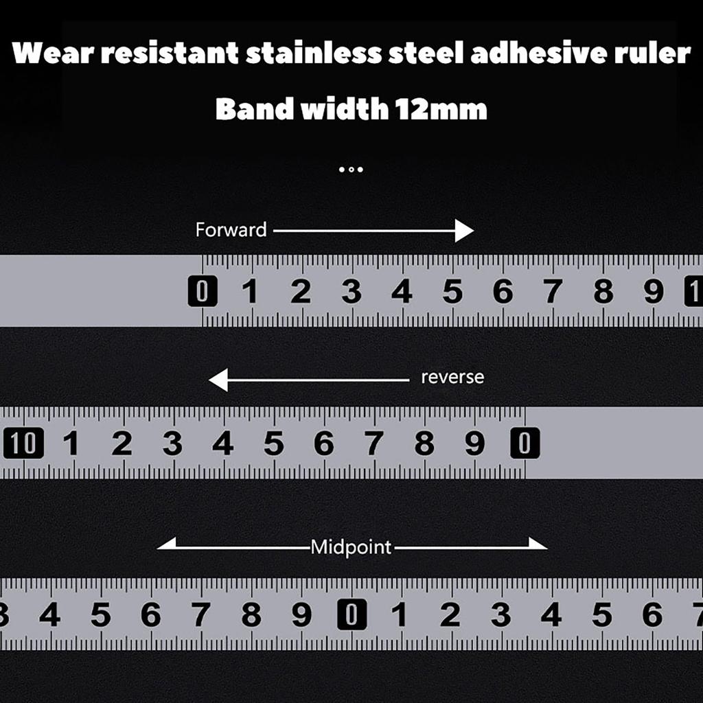 Metal Tape Measure Ruler Corrosion Resistance Adhesive Backed Tape Suitable for Wood Plastic Glass