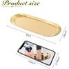 Stainless Steel Towel/ Dish Plate, Tea/ Fruit Storage Trays Cosmetics Jewelry Organizer, Gold, Oval