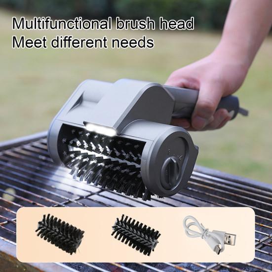 Electric Cleaning Brush for Grill, Adjustable Rotating Cordless Grill Brush, Rechargeable Charcoal Grill Cleaner for All Grill Types Outdoor Cleaning