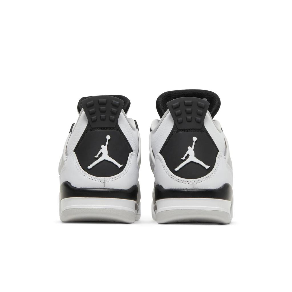 Air Jordan 4 Retro Grade School 'Military Black' (Unisex) Pantofi de Baschet Albi / Negri / Gri Neutru pentru Copii 408452 111
