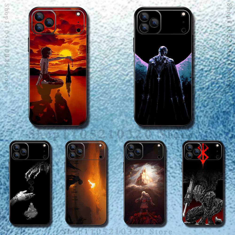 Griffith B-BerserkS Phone Case For iPhone 17,16,15,14,13,12,Pro,Max,Plus,E,SE4,Air,Mini Black Soft Box