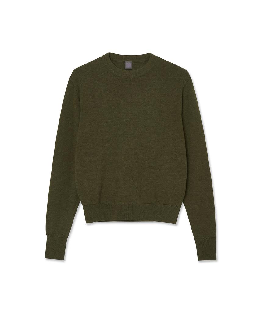 IOLO Women'S Wool Silk Crew Neck_Khaki