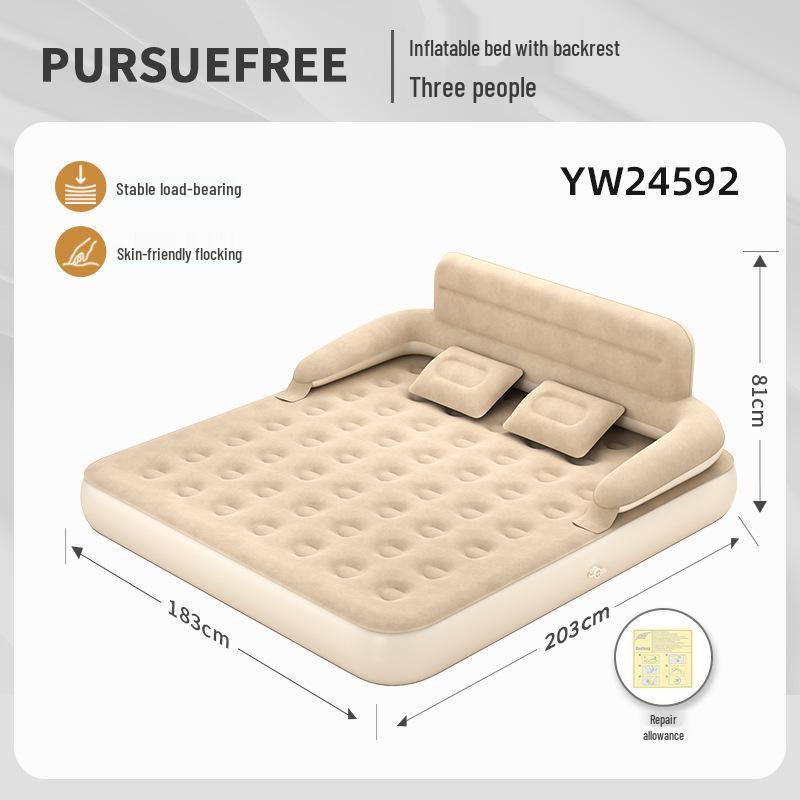 HomePursue Inflatable Camping Bed - Lazy Air Mattress & Multi-Back Sofa, Single/Double.