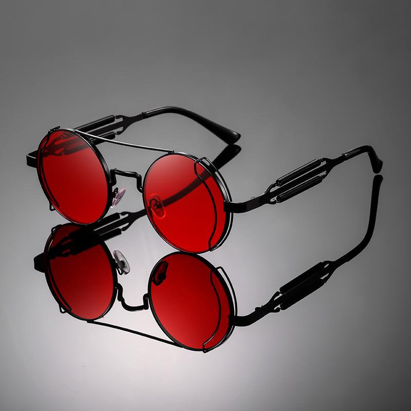 Unisex Steampunk Fashion Sunglasses with Trendy Colored Lenses